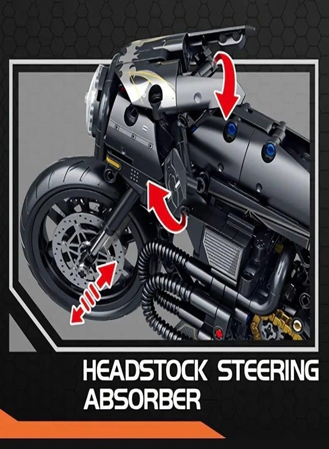 EXOMOON 571pcs Cool Black Transformer Motorcycle Building Blocks, Motorbike Bricks Model Toys, Christmas/Thanksgiving Day Gift Multicolor - Image 5